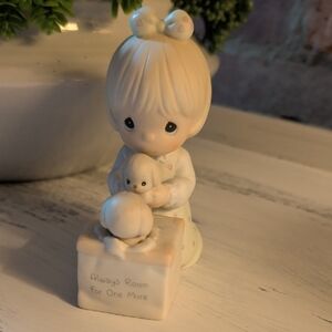 Porcelain Girl Figurine with Puppy - Soft Pastel White